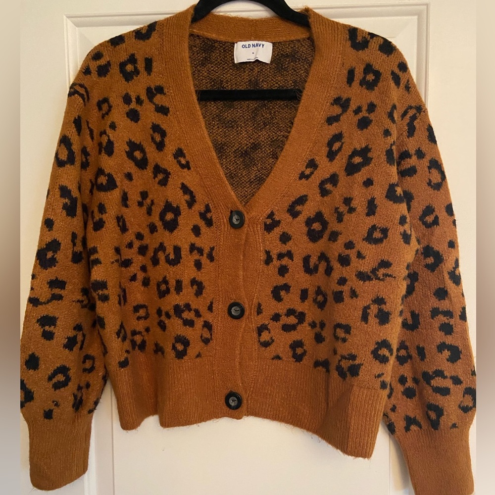 Old Navy Leopard Print Cardigan - Size M